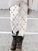 Load image into Gallery viewer, Christmas Reindeer Faces Embroidery Pattern Cozy Leggings