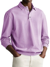 Load image into Gallery viewer, Men's Retro Distressed Comfortable Long Sleeve Lapel Polo Shirt