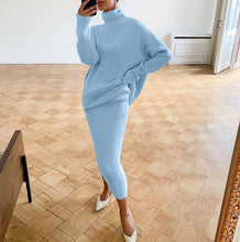 Load image into Gallery viewer, Casual Turtleneck Sweater Loose Version Skirt Suit