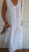Load image into Gallery viewer, V-neck Belted Waist Dress