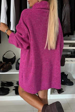 Load image into Gallery viewer, Women's Long Sleeve Casual Sweater Dress with Pile Collar
