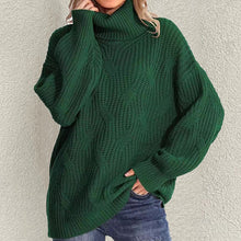 Load image into Gallery viewer, Retro Loose Turtleneck Cable Knitted Long Sleeve Sweater
