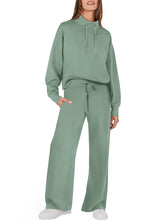 Load image into Gallery viewer, 2023 Fall Drawstring Sweatshirt Wide Leg Sweatpant Lounge Set Tracksuit