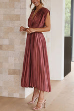 Load image into Gallery viewer, Hello Gorgeous Satin Pleated Midi Dress