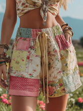 Load image into Gallery viewer, Women's Floral Patchwork Embroidered Casual Shorts