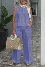 Load image into Gallery viewer, Cotton and linen sleeveless suit
