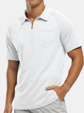 Load image into Gallery viewer, Men's Everyday Casual Raglan Sleeve Zipper Short Sleeve POLO Shirt