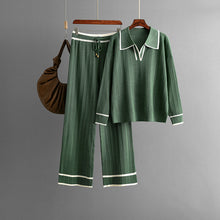 Load image into Gallery viewer, Stylish Lapel Contrast Color Casual Two-Piece Set