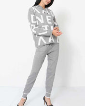 Load image into Gallery viewer, Hooded sports letter knitted two-piece set