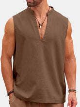 Load image into Gallery viewer, Men's Summer Solid Color Comfortable V-neck Sleeveless Shirt