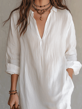 Load image into Gallery viewer, Boho Relaxed Day Quiet Nomad White Midi Dress