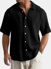 Load image into Gallery viewer, Men's Casual Summer 100% Cotton Solid Color Short Sleeve Shirt