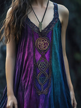Load image into Gallery viewer, Vintage Celtic Mythology Gradient Lace Linen Tank Dress