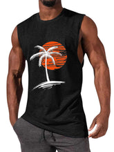 Load image into Gallery viewer, Men's Comfortable Solid Color Hawaiian Coconut Sleeveless Print T-shirt