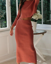 Load image into Gallery viewer, Solid Color Crew Collar Back Silt Sweater Set