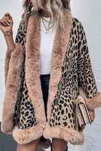 Load image into Gallery viewer, Leopard Print Fashionable Raw Edge Shawl Cape Cardigan