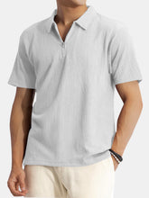 Load image into Gallery viewer, Men's Solid Color Waffle Casual Daily Short Sleeve Polo Shirt