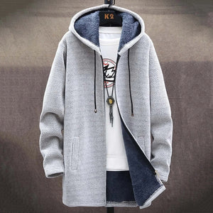 Men'S Plush Thick Knitted Sweater Coat Cardigan