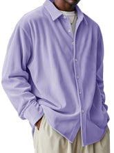 Load image into Gallery viewer, Men's Fashionable Corduroy Pit Fabric Long Sleeve Lapel Shirt