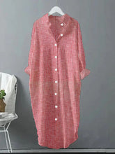 Load image into Gallery viewer, Ladies Retro Striped Design Casual Loose Shirt Dress