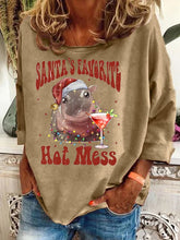 Load image into Gallery viewer, Women's Christmas Hippo Cocktail T-Shirt