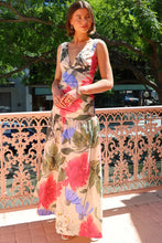 Load image into Gallery viewer, Everyday Multicolor Floral Print Deep V Neck Sleeveless Maxi Dress