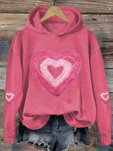 Load image into Gallery viewer, Women's Valentine's Day Printed Long Sleeve Hooded Sweatshirt