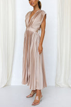 Load image into Gallery viewer, Hello Gorgeous Satin Pleated Midi Dress