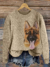 Load image into Gallery viewer, German Shepherd Dog Felt Portrait Cozy Knit Sweater