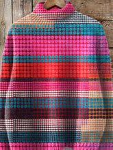 Load image into Gallery viewer, Pop Up Style Geometric Polka Dot Pattern Printed Knit Turtleneck Pullover Sweater