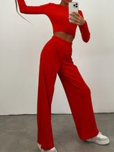 Load image into Gallery viewer, Fashion Casual Solid Color Slacks &amp; Slim Knit Two-Piece Set