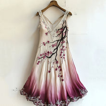 Load image into Gallery viewer, Vintage Cherry Blossom Floral Lace Gradient Art Comfy Tank Dress