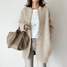 Load image into Gallery viewer, Retro Solid Color Loose Button Pocket Knitted Cardigan