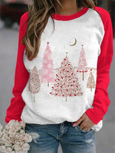 Load image into Gallery viewer, Women's Pink Christmas Tree Print Sweatshirt