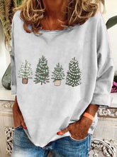 Load image into Gallery viewer, Women's Vintage Christmas Printed Long Sleeve V-Neck Top