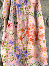 Load image into Gallery viewer, Women's 70s Vintage Meadow Floral Art Print Elegant Simple  Cotton Shirt Dress