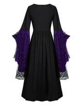 Load image into Gallery viewer, Halloween Skull Lace Tie Irregular Dress