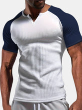 Load image into Gallery viewer, Men's Waffle Solid Color Raglan Short Sleeve T-shirt
