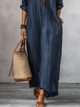 Load image into Gallery viewer, Nomadic Indigo Loose-Fit Maxi Dress