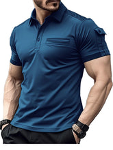 Load image into Gallery viewer, Men's Summer Sports Casual Pocket Lapel Solid Color Linen Polo Shirt