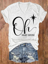 Load image into Gallery viewer, Women's Christmas Oh Night Divine Print T-Shirt