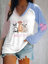 Load image into Gallery viewer, Ladies Valentine'S Day Casual Printed V-Neck T-Shirt