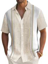 Load image into Gallery viewer, Men's Hawaiian Textured Print Short Sleeve Shirt