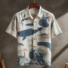 Load image into Gallery viewer, Ocean And Whale Elements Japanese Vacation Style Men's Short Sleeve T-shirt
