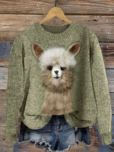 Load image into Gallery viewer, Funny Alpaca Felt Art Cozy Knit Sweater