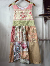 Load image into Gallery viewer, Vintage Floral Patchwork Fiber Art Linen Tank Dress 0180