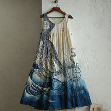 Load image into Gallery viewer, Japanese Octopus With Gradient Art Linen Tank Dress