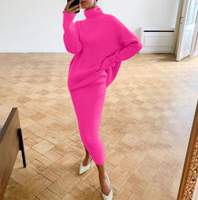 Load image into Gallery viewer, Casual Turtleneck Sweater Loose Version Skirt Suit