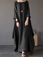 Load image into Gallery viewer, Women's cotton and linen loose plus size dress