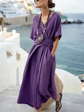 Load image into Gallery viewer, Ladies Loose Solid Pocket Dress